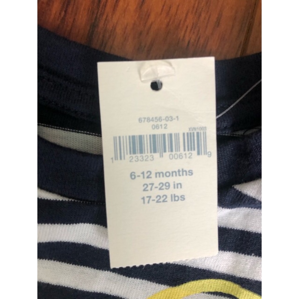 NWT Baby Gap stripes tee shirt size 6-12m - Picture 2 of 4